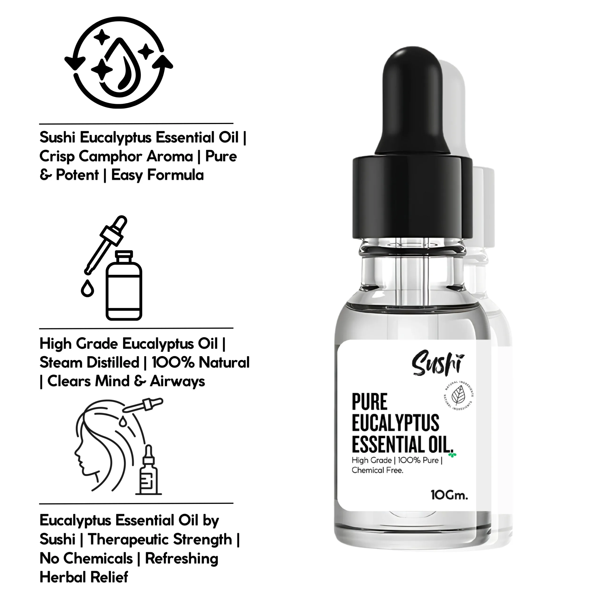 Eucalyptus (Nilgiri) Essential Oil for Ultimate Refreshment & Wellness - Gallery Image